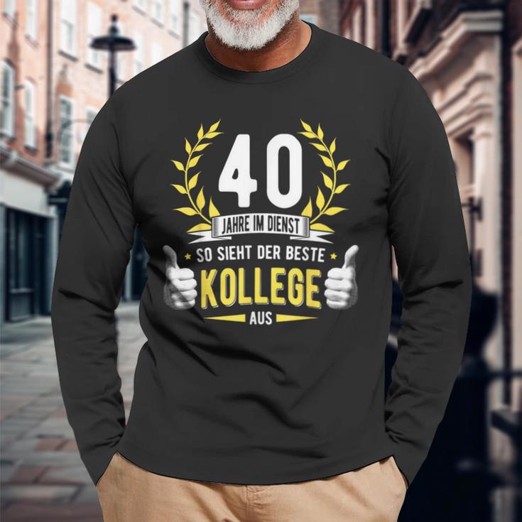 40 Jahre Dienst College Service Anniversary Company Anniversary Decorative Langarmshirts Geschenke für alte Männer