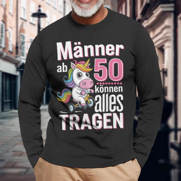 From 50 Can Wear Everything 50Th Birthday Slogan Humour Langarmshirts Geschenke für alte Männer