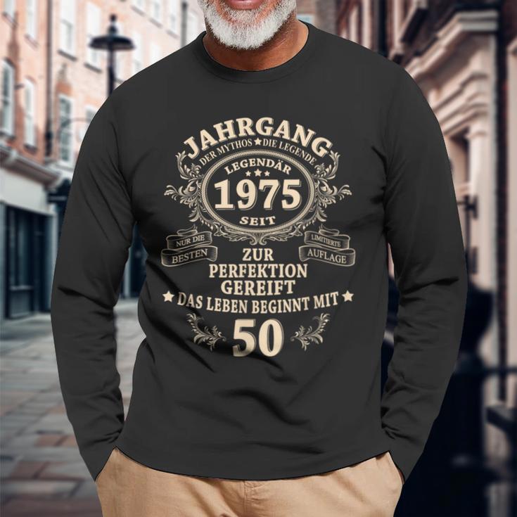 50Th Birthday Man Myth Legendintage 1975 Langarmshirts Geschenke für alte Männer