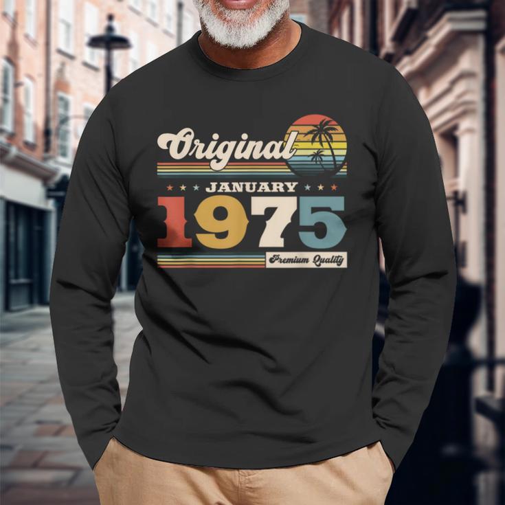 50Th Birthday Man Januaryintage 1975 Langarmshirts Geschenke für alte Männer