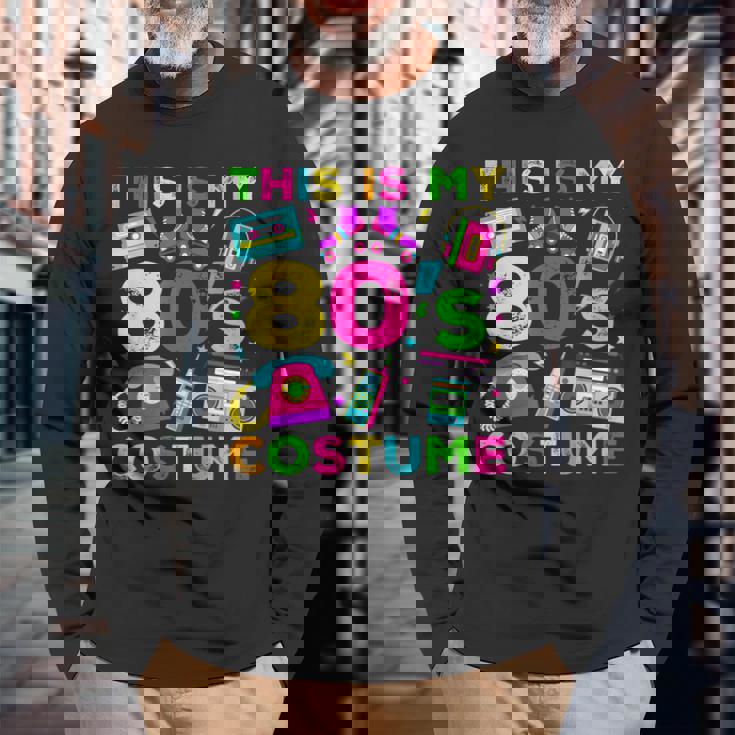 This Is My 80S Costume 80'S Style Eighties Retro Party Long Sleeve T-Shirt Gifts for Old Men