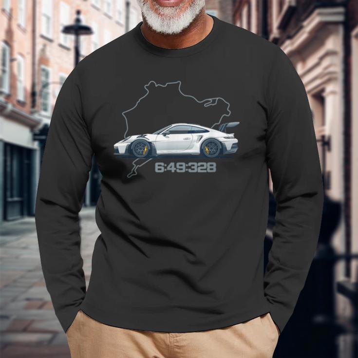 992 Gt3 Rs Silhouette Oldtimer 911 Gt3 Rs Retro Look Langarmshirts Geschenke für alte Männer