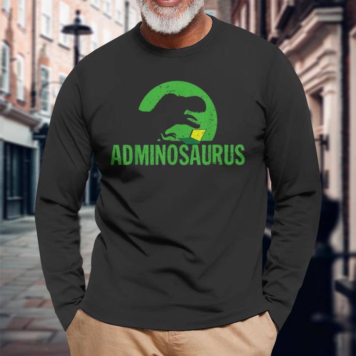 Adminosaurus Administrator It Informatician Nerd Langarmshirts Geschenke für alte Männer