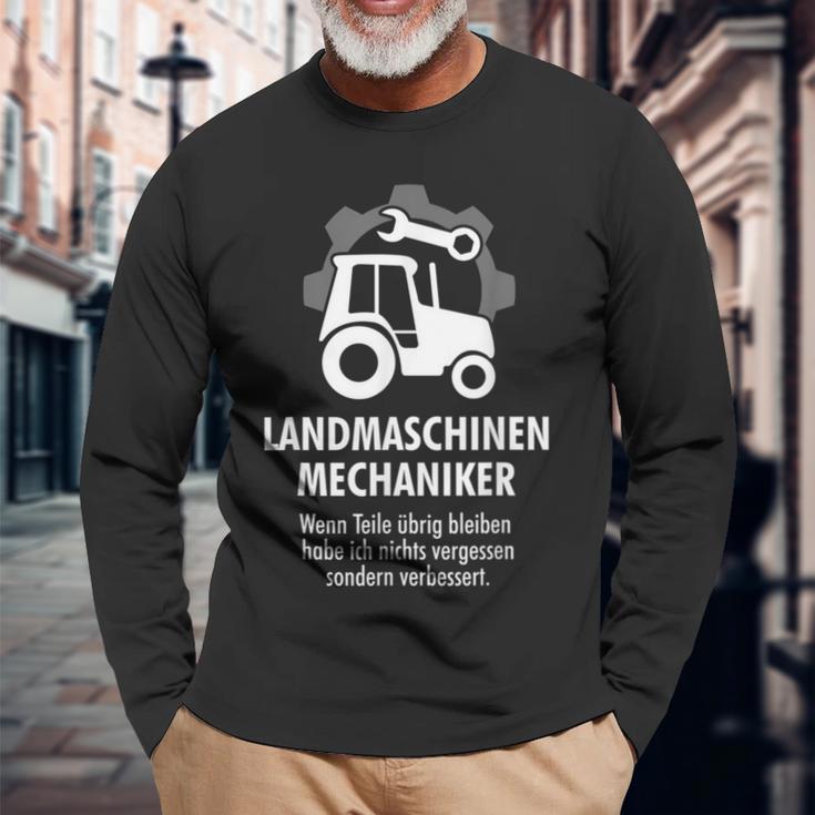 Agricultural Machinery Mechanic Tractor Farmer Langarmshirts Geschenke für alte Männer