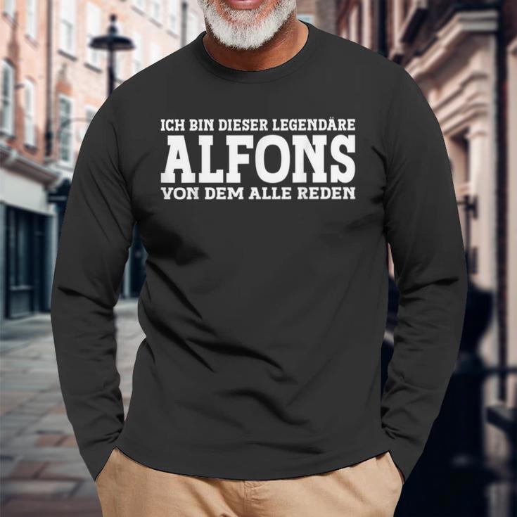 Alfons First Name Name Saying Alfons Langarmshirts Geschenke für alte Männer