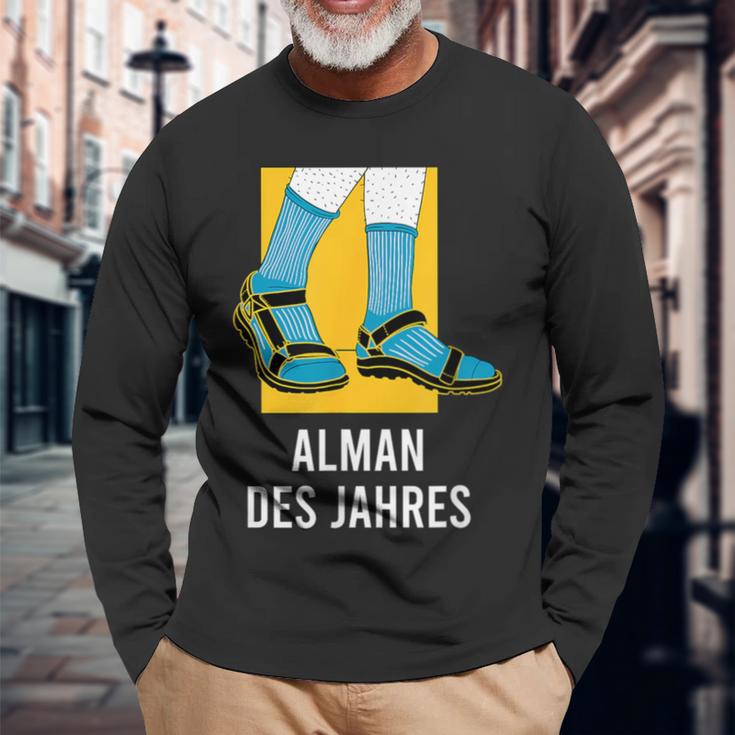 Alman With Sandals For Friends & Colleagues Langarmshirts Geschenke für alte Männer