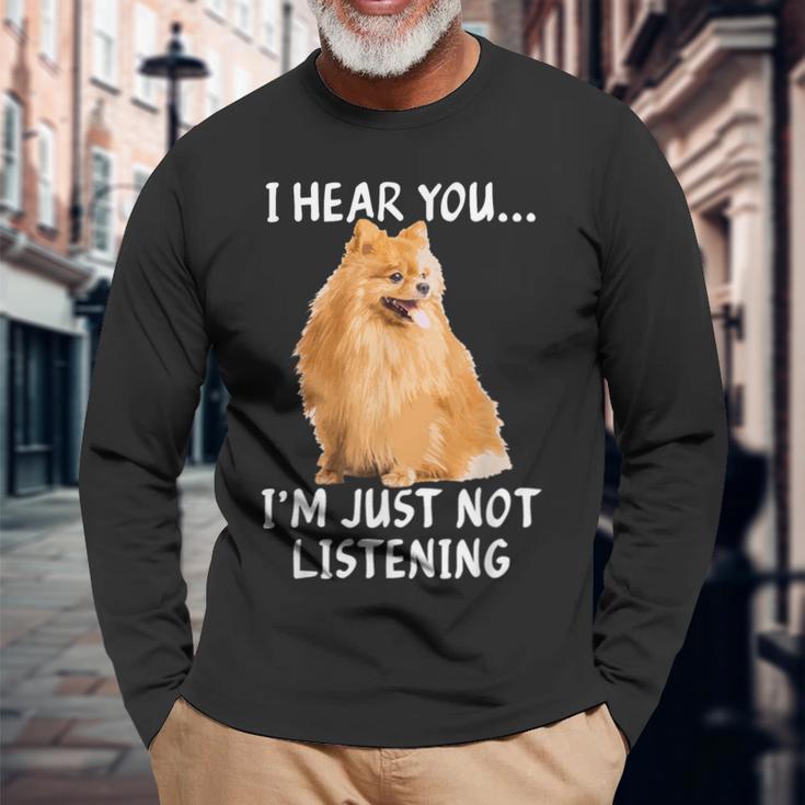 Animal Lover Dog Pomeranian Langarmshirts Geschenke für alte Männer