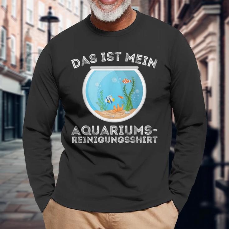 My Aquarium Cleaning Aquarium Fish Langarmshirts Geschenke für alte Männer