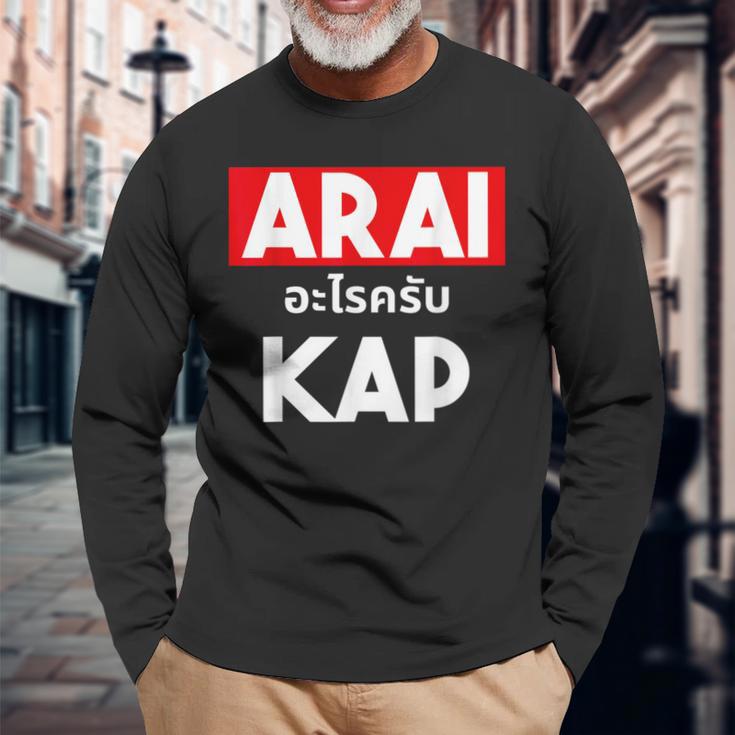 Arai Cape Thai Script Saying Thailand Langarmshirts Geschenke für alte Männer