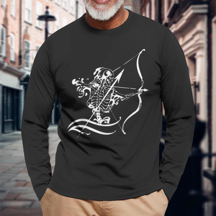 Archery Archery Skeleton Arrow Langarmshirts Geschenke für alte Männer