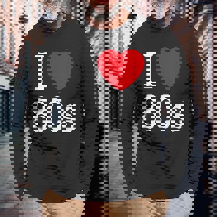 Back To 80'S Intage Retro I Love 80'S Graphic Camiseta de manga larga Regalos para ancianos
