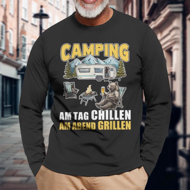 Barbecue And Chillen Camper Saying Caravan Camping Langarmshirts Geschenke für alte Männer