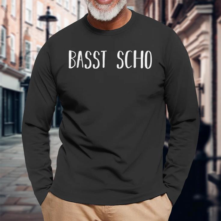 Basst Scho Oktoberfest Bavarian Sayings Langarmshirts Geschenke für alte Männer