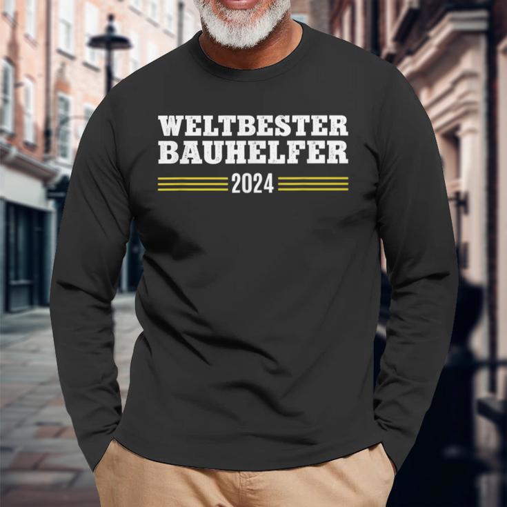 Bauhelfer 2024 Thank You Construction Worker Construction Craftsman Construction Site Langarmshirts Geschenke für alte Männer