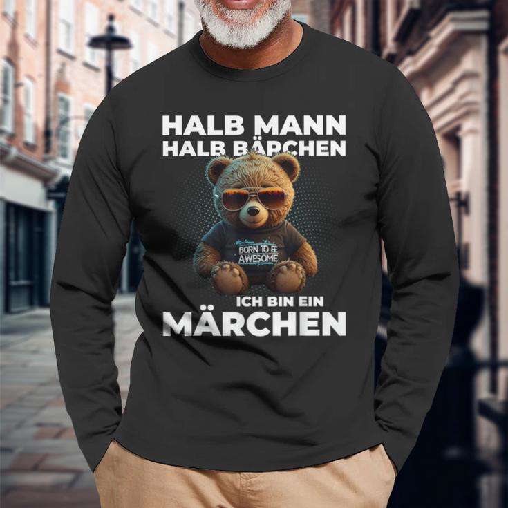 Bear Half Man Half Bear Fairy Tale Partner Langarmshirts Geschenke für alte Männer