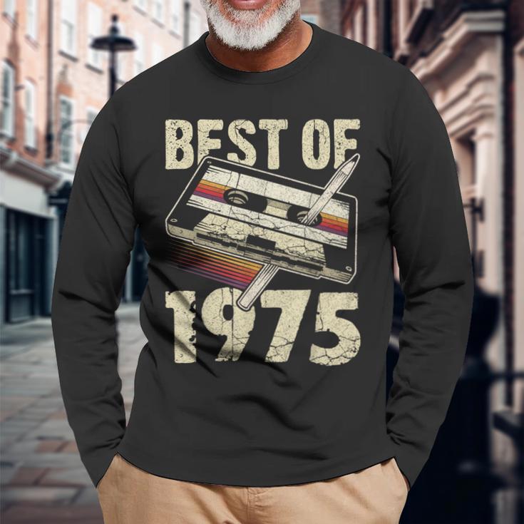 Best Of 1975 Audio Cassette 49Th Birthday 49 Years Old Langarmshirts Geschenke für alte Männer