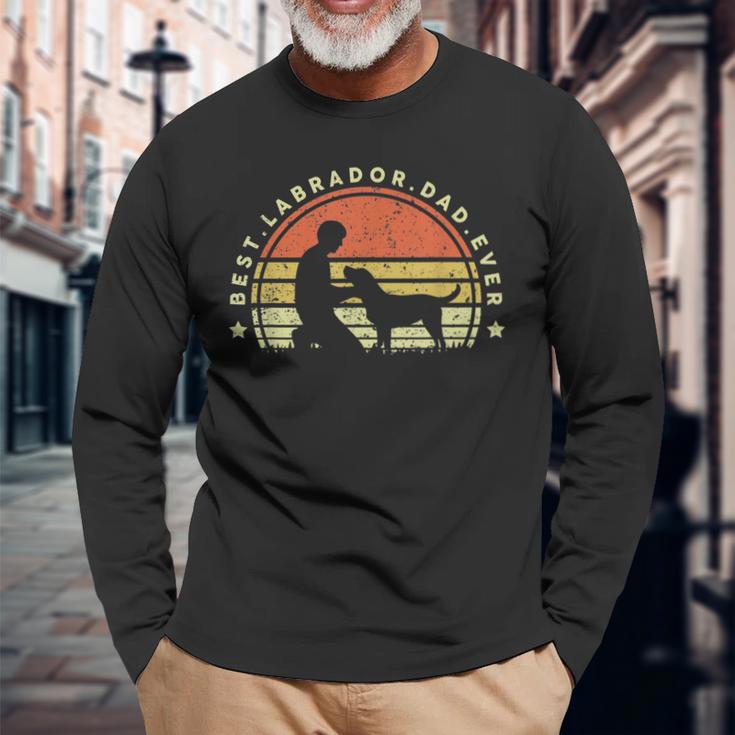 Best Labrador Dad EverDog Dad Love Retro Langarmshirts Geschenke für alte Männer