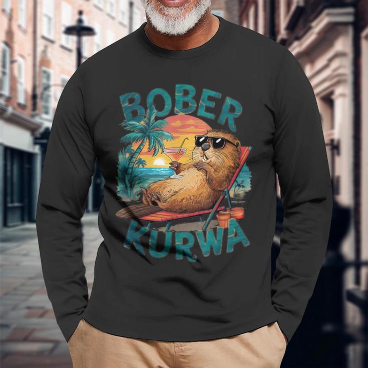 Bobr Kurwa Meme Bober Kurwa Langarmshirts Geschenke für alte Männer