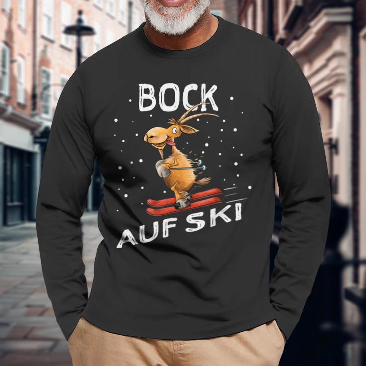 Bock Auf Ski Lustiger Skifahrer Skier Ski Spruch Wortwitz Langarmshirts Geschenke für alte Männer