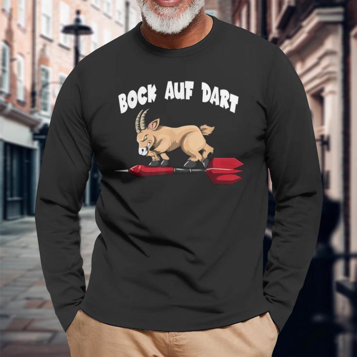 Bock On Dart Player Dartboard Goat Bock Darts Langarmshirts Geschenke für alte Männer