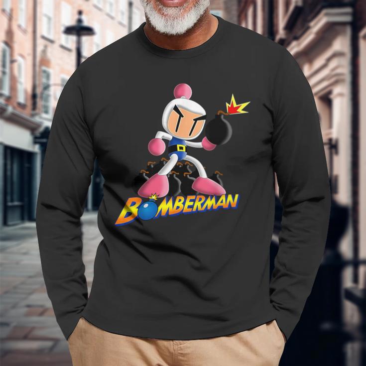 Bomberman Bombing Explosive Retro Gamer Nostalgia Classic Langarmshirts Geschenke für alte Männer