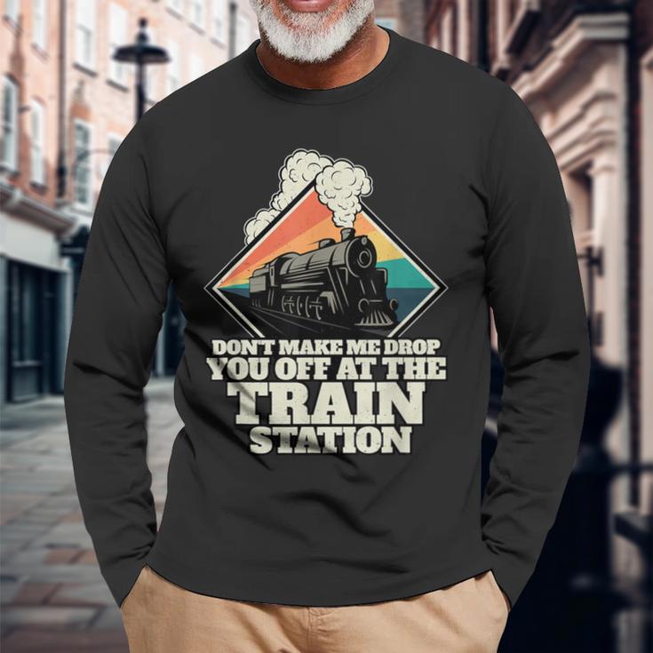 Bring Him Zum Bahnhof Train Yellowstone Langarmshirts Geschenke für alte Männer