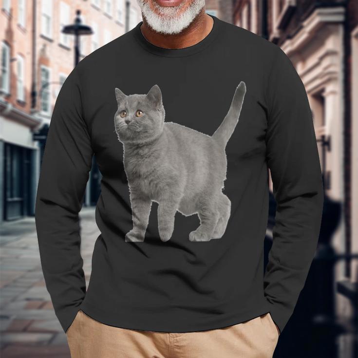 British Short Hair Cat Cat Cat Lovers Langarmshirts Geschenke für alte Männer