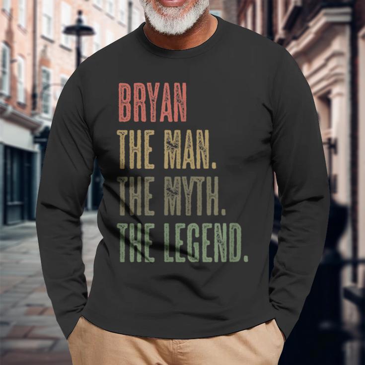 Bryan The Man The Myth The Legend Mythos Legend Name Langarmshirts Geschenke für alte Männer