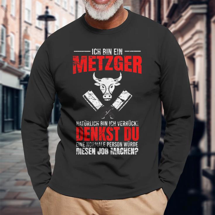 Butcher And Fleischer Sayings I Battle Motif Langarmshirts Geschenke für alte Männer