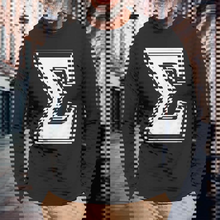 Camisa Sigma Letra Griega Camiseta de manga larga Regalos para ancianos