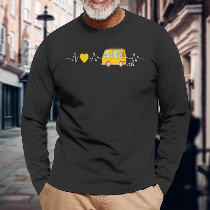 Campingan Boxenwagen Heartbeat Ecg Camper Langarmshirts Geschenke für alte Männer