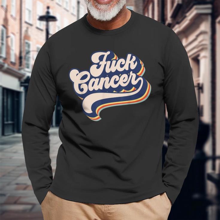 Cancer Cancer Survivor Retro Cancer Langarmshirts Geschenke für alte Männer