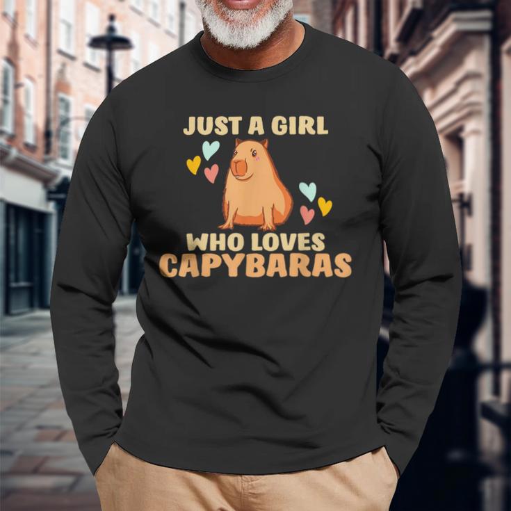 Capybara Water Pig Rodent Capybara Langarmshirts Geschenke für alte Männer