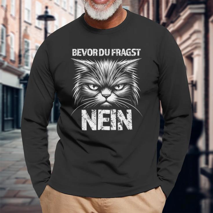 Cat Cat Humour Saying Sarcasm Langarmshirts Geschenke für alte Männer