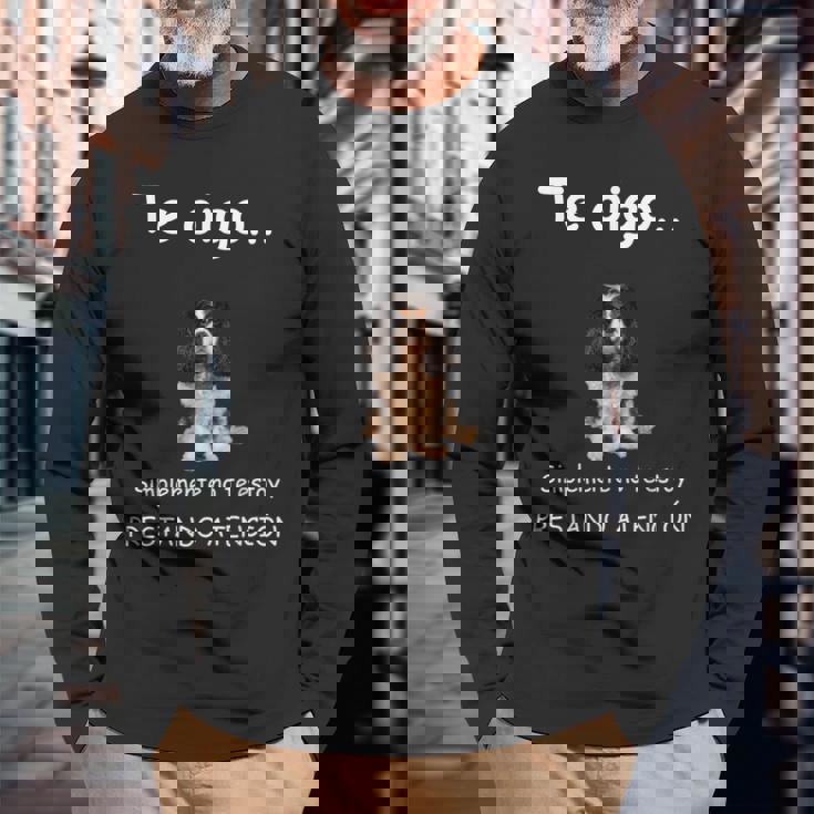 Cavalier King Charles Spaniel Perro Cavalier King Charles Camiseta de manga larga Regalos para ancianos