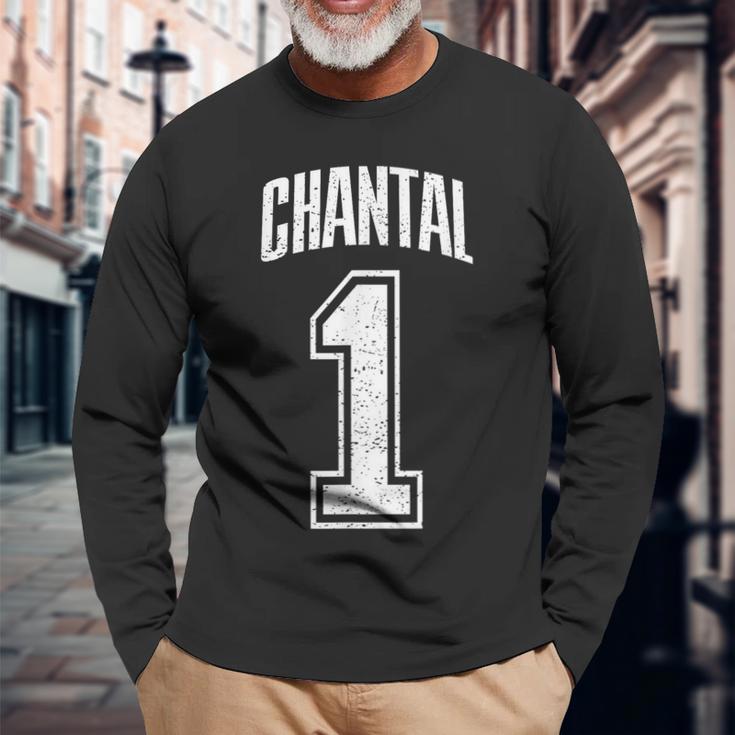 Chantal Supporter Number 1 Biggest Fan Langarmshirts Geschenke für alte Männer