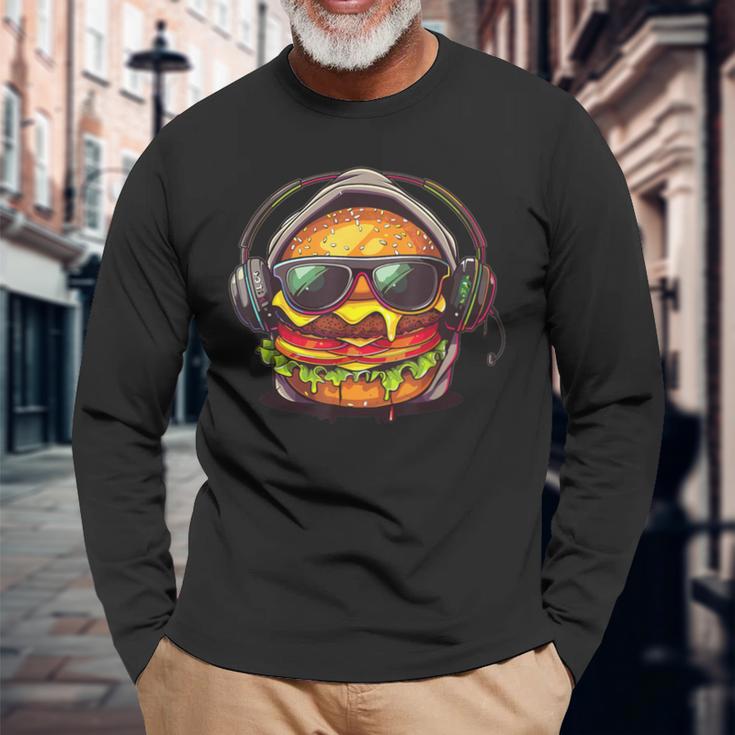 Cheeseburger With Sunglasses I Cheeseburger Langarmshirts Geschenke für alte Männer