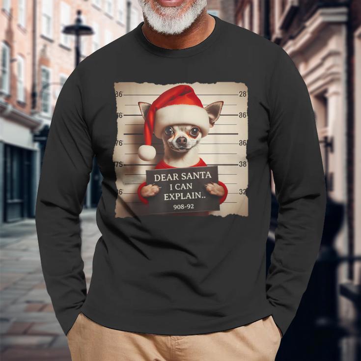 Chihuahua Dog Christmas Retro Christmas Langarmshirts Geschenke für alte Männer