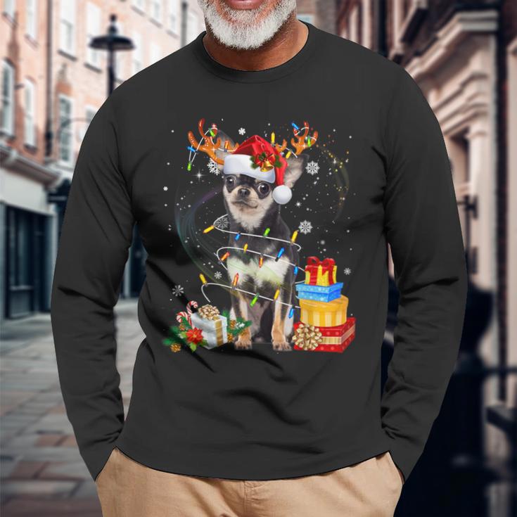 Chihuahua Reindeer Christmas Dogs Langarmshirts Geschenke für alte Männer