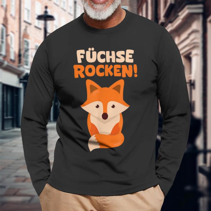 Children's With Fox Rocks Red Fox Pack Langarmshirts Geschenke für alte Männer