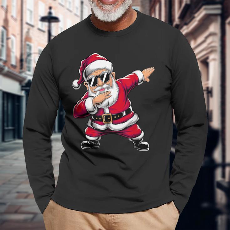 Christmas Boys Children Dabbing Santa Langarmshirts Geschenke für alte Männer