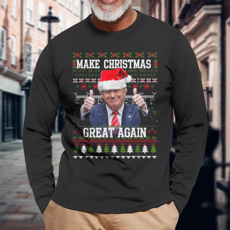 Make Christmas Great Again Trump Holiday Langarmshirts Geschenke für alte Männer