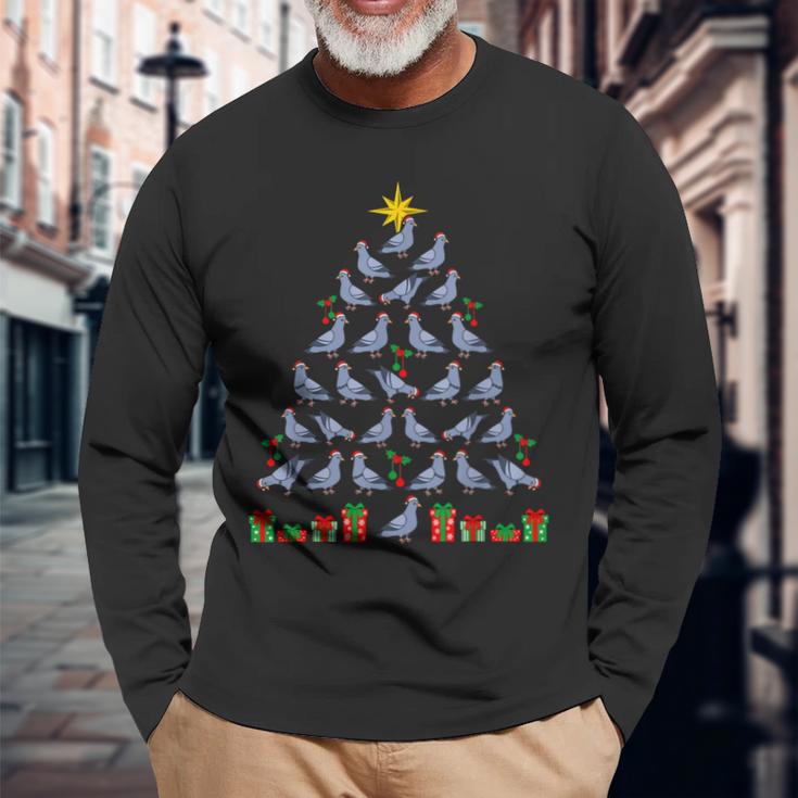 Christmas Tree Doves Pigeon Breeder Christmas Langarmshirts Geschenke für alte Männer