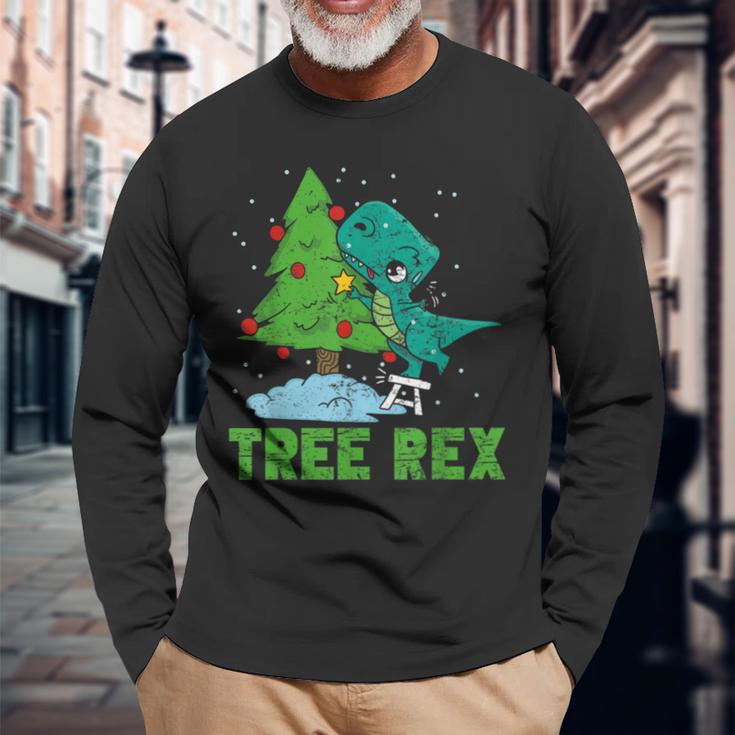 Christmas Tree Rex Dinosaur Fan Children's Christmas Tree Langarmshirts Geschenke für alte Männer