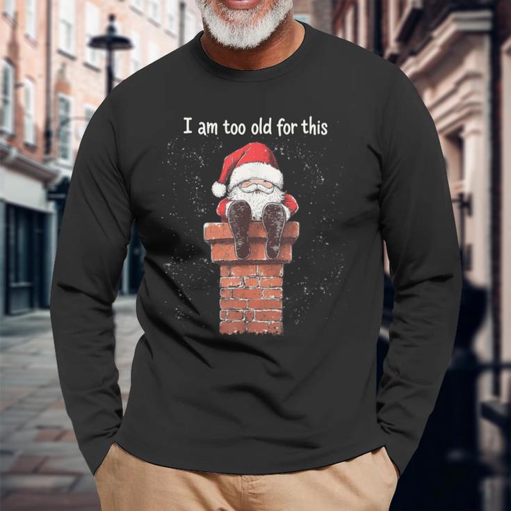 Christmas Tree Christmas Santa Chimney Christmas Langarmshirts Geschenke für alte Männer