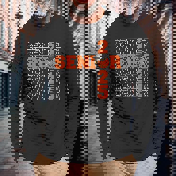 Class Of 2025 Basketball Senior Night Long Sleeve T-Shirt Gifts for Old Men