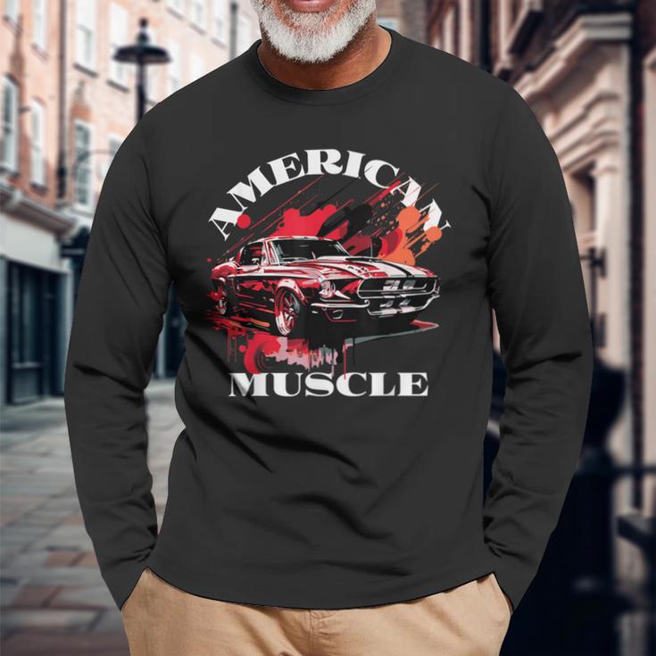 Classic American Muscle Car Langarmshirts Geschenke für alte Männer