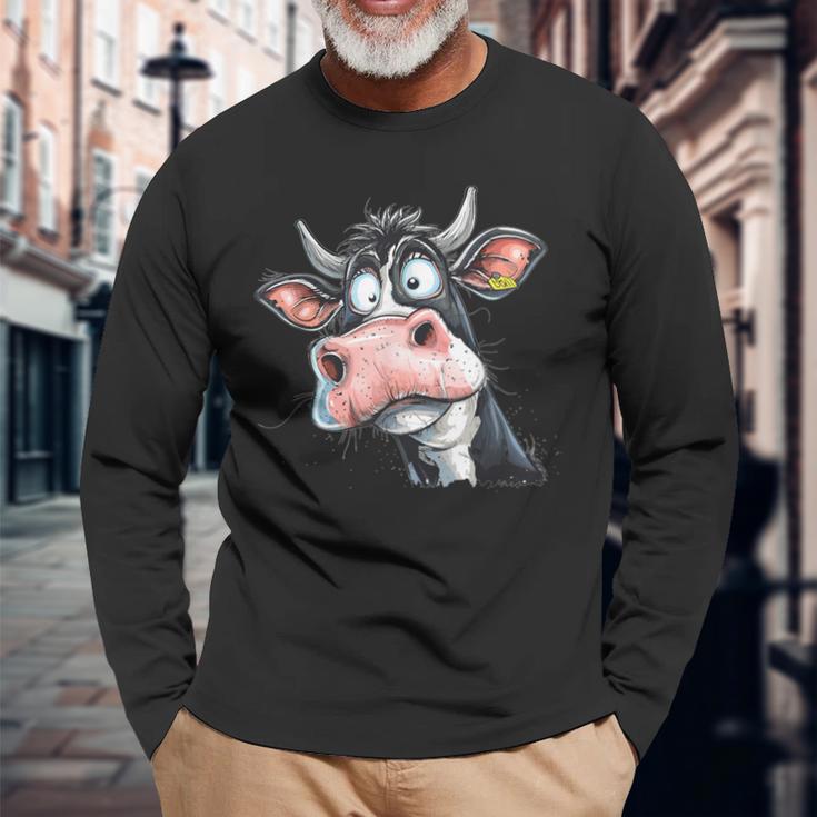 Colourful Cow I Cow Langarmshirts Geschenke für alte Männer