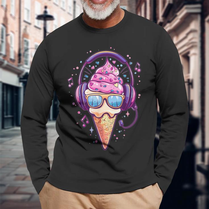 Cool Ice Cream With Sunglasses I Ice Cream Langarmshirts Geschenke für alte Männer