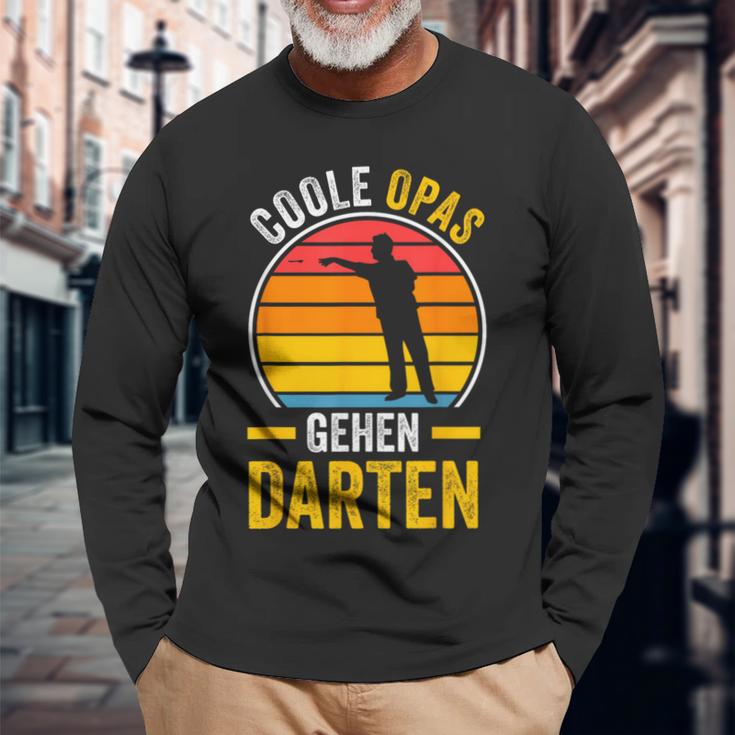 Cool Opas Going Dart Grandpa Dart Langarmshirts Geschenke für alte Männer